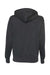 Independent Trading Co. PRM90HTZ Mens French Terry Full Zip Hooded Sweatshirt Hoodie Heather Charcoal Grey Flat Back