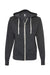 Independent Trading Co. PRM90HTZ Mens French Terry Full Zip Hooded Sweatshirt Hoodie Heather Charcoal Grey Flat Front