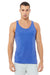 Bella + Canvas BC3480/3480 Mens Jersey Tank Top True Royal Blue Triblend Model Front