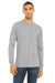 Bella + Canvas BC3501/3501 Mens Jersey Long Sleeve Crewneck T-Shirt Heather Grey Triblend Model Front