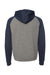 Independent Trading Co. IND40RP Mens Raglan Hooded Sweatshirt Hoodie Heather Gunmetal Grey/Heather Classic Navy Blue Flat Back