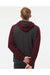 Independent Trading Co. IND40RP Mens Raglan Hooded Sweatshirt Hoodie Heather Charcoal Grey/Heather Burgundy Model Back