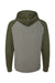 Independent Trading Co. IND40RP Mens Raglan Hooded Sweatshirt Hoodie Heather Gunmetal Grey/Heather Army Green Flat Back