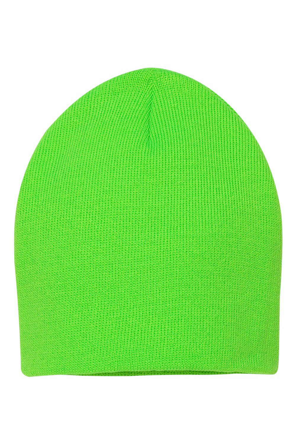 Sportsman SP08 Mens Beanie Neon Green Flat Front