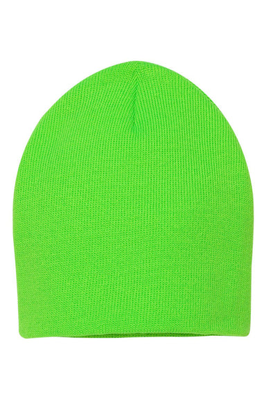 Sportsman SP08 Mens Beanie Neon Green Flat Front