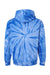 Dyenomite 854CY Mens Cyclone Tie Dyed Hooded Sweatshirt Hoodie Royal Blue Flat Back
