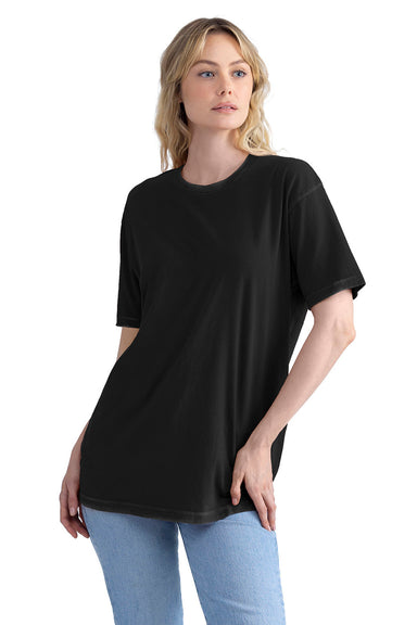 Next Level 3600SW Mens Soft Wash Short Sleeve Crewneck T-Shirt Black Model Front