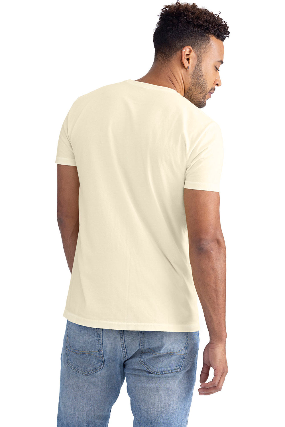 Next Level 3600SW Mens Soft Wash Short Sleeve Crewneck T-Shirt Natural Model Back