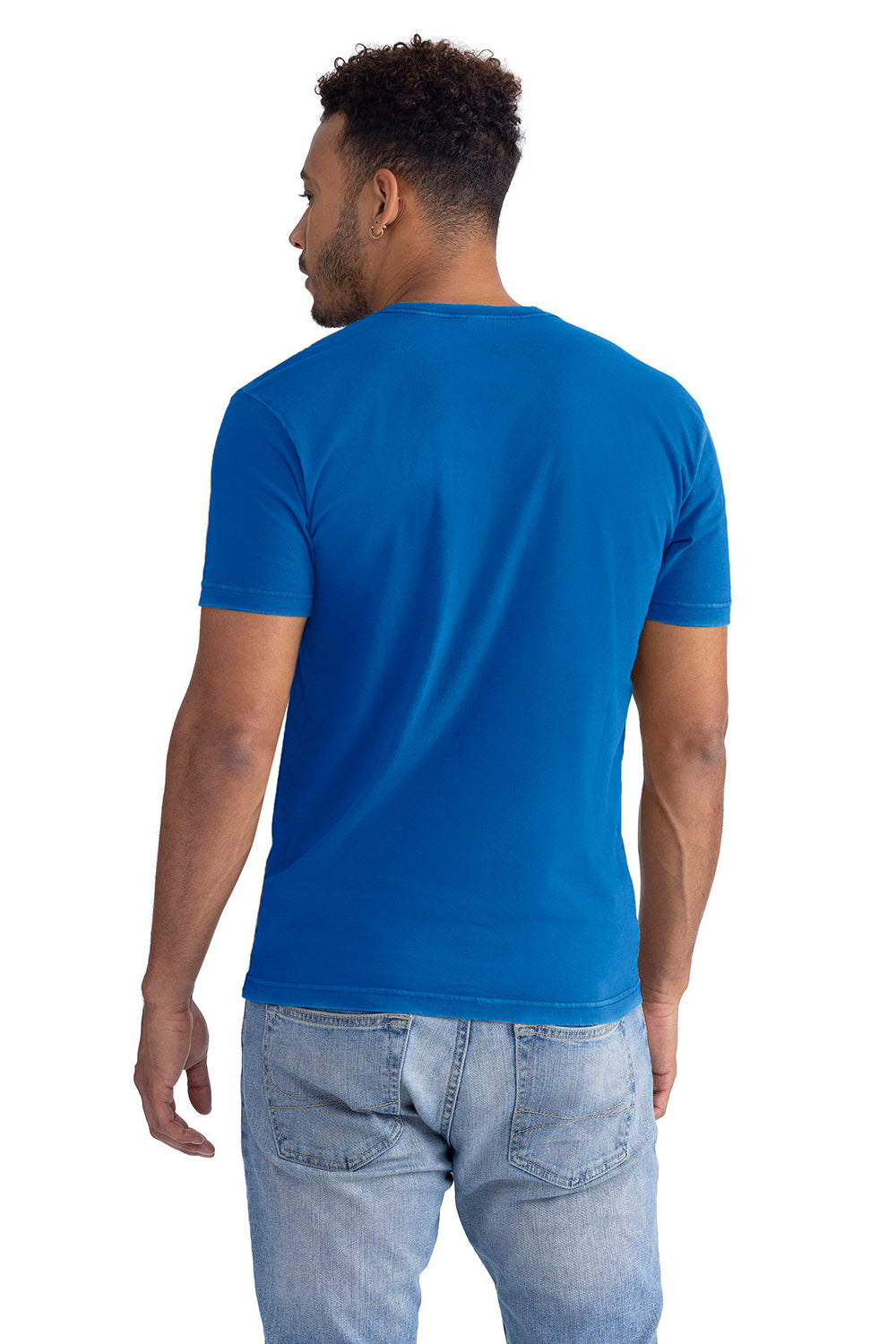 Next Level 3600SW Mens Soft Wash Short Sleeve Crewneck T-Shirt Royal Blue Model Back