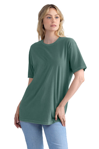 Next Level 3600SW Mens Soft Wash Short Sleeve Crewneck T-Shirt Royal Pine Green Model Front