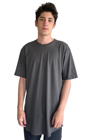 Next Level 3602 Mens Long Body Jersey Short Sleeve Crewneck T-Shirt Heavy Metal Grey Model Front