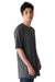 Next Level 3602 Mens Long Body Jersey Short Sleeve Crewneck T-Shirt Heavy Metal Grey Model Side