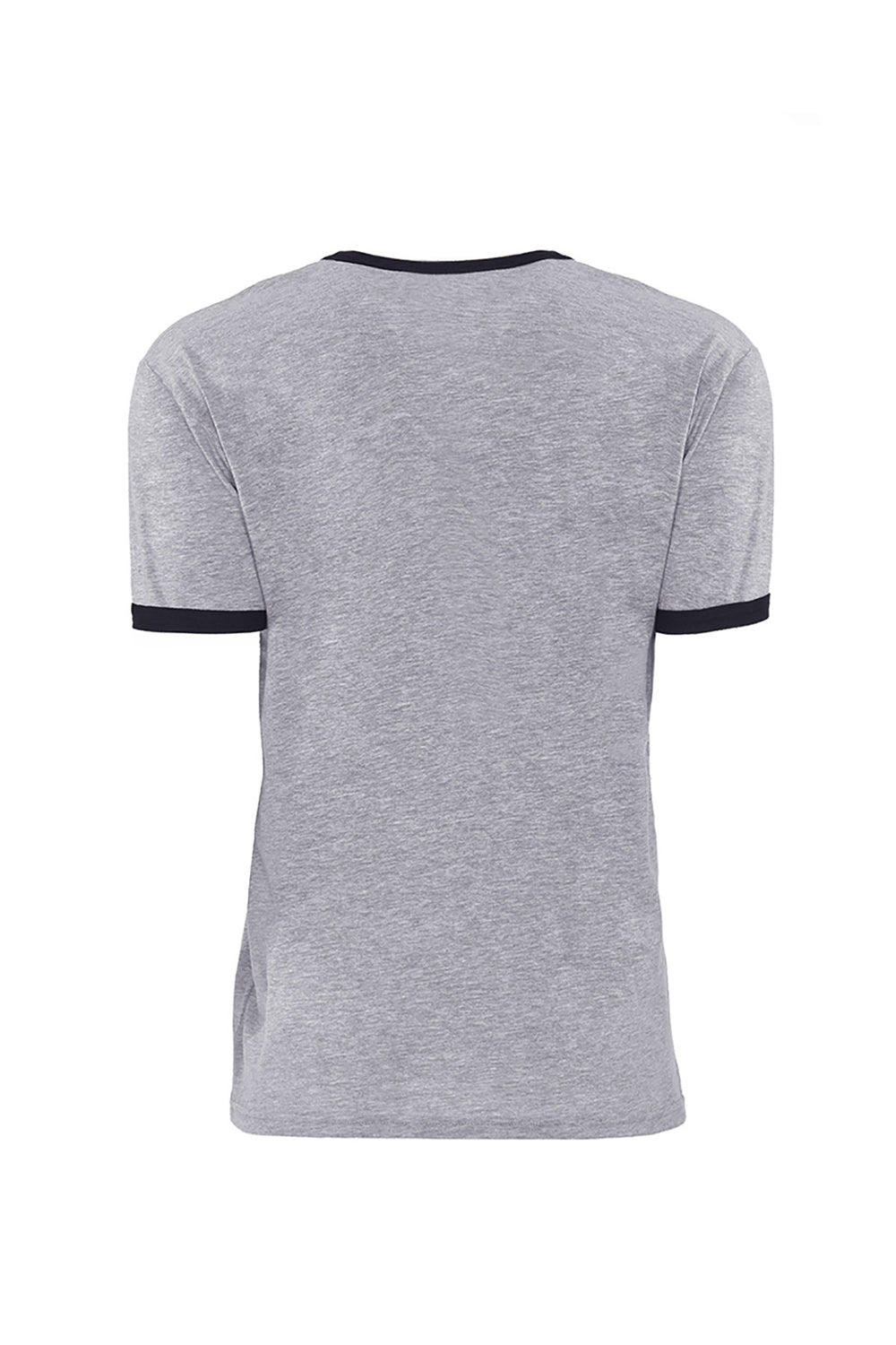 Next Level 3604 Mens Fine Jersey Ringer Short Sleeve Crewneck T-Shirt Heather Grey/Black Flat Back