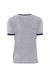 Next Level 3604 Mens Fine Jersey Ringer Short Sleeve Crewneck T-Shirt Heather Grey/Black Flat Back