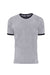 Next Level 3604 Mens Fine Jersey Ringer Short Sleeve Crewneck T-Shirt Heather Grey/Black Flat Front