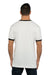 Next Level 3604 Mens Fine Jersey Ringer Short Sleeve Crewneck T-Shirt White/Black Model Back