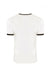 Next Level 3604 Mens Fine Jersey Ringer Short Sleeve Crewneck T-Shirt White/Black Flat Back