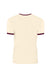 Next Level 3604 Mens Fine Jersey Ringer Short Sleeve Crewneck T-Shirt Natural/Maroon Flat Back