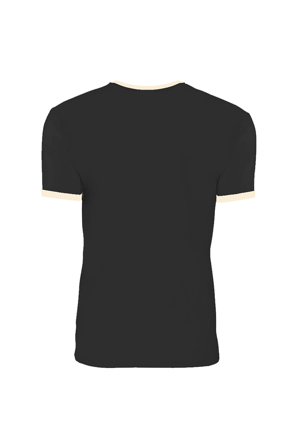 Next Level 3604 Mens Fine Jersey Ringer Short Sleeve Crewneck T-Shirt Black/Natural Flat Back