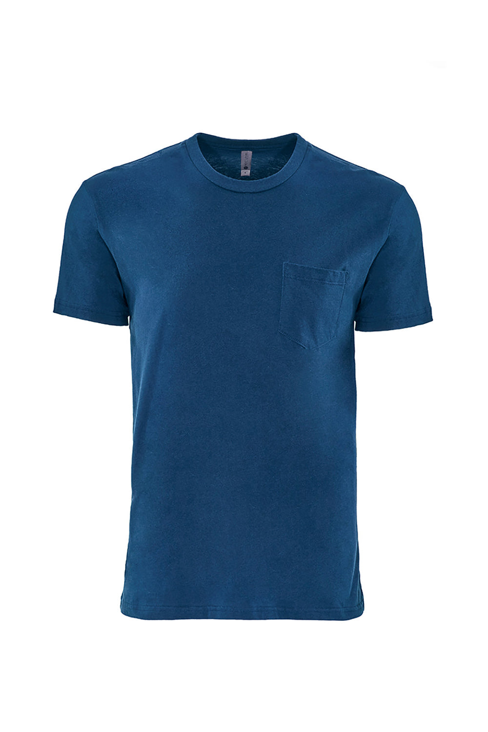 Next Level 3605 Mens Fine Jersey Short Sleeve Crewneck T-Shirt w/ Pocket Cool Blue Flat Front