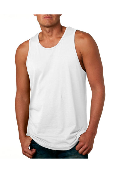 Next Level 3633 Mens Tank Top White Model Front