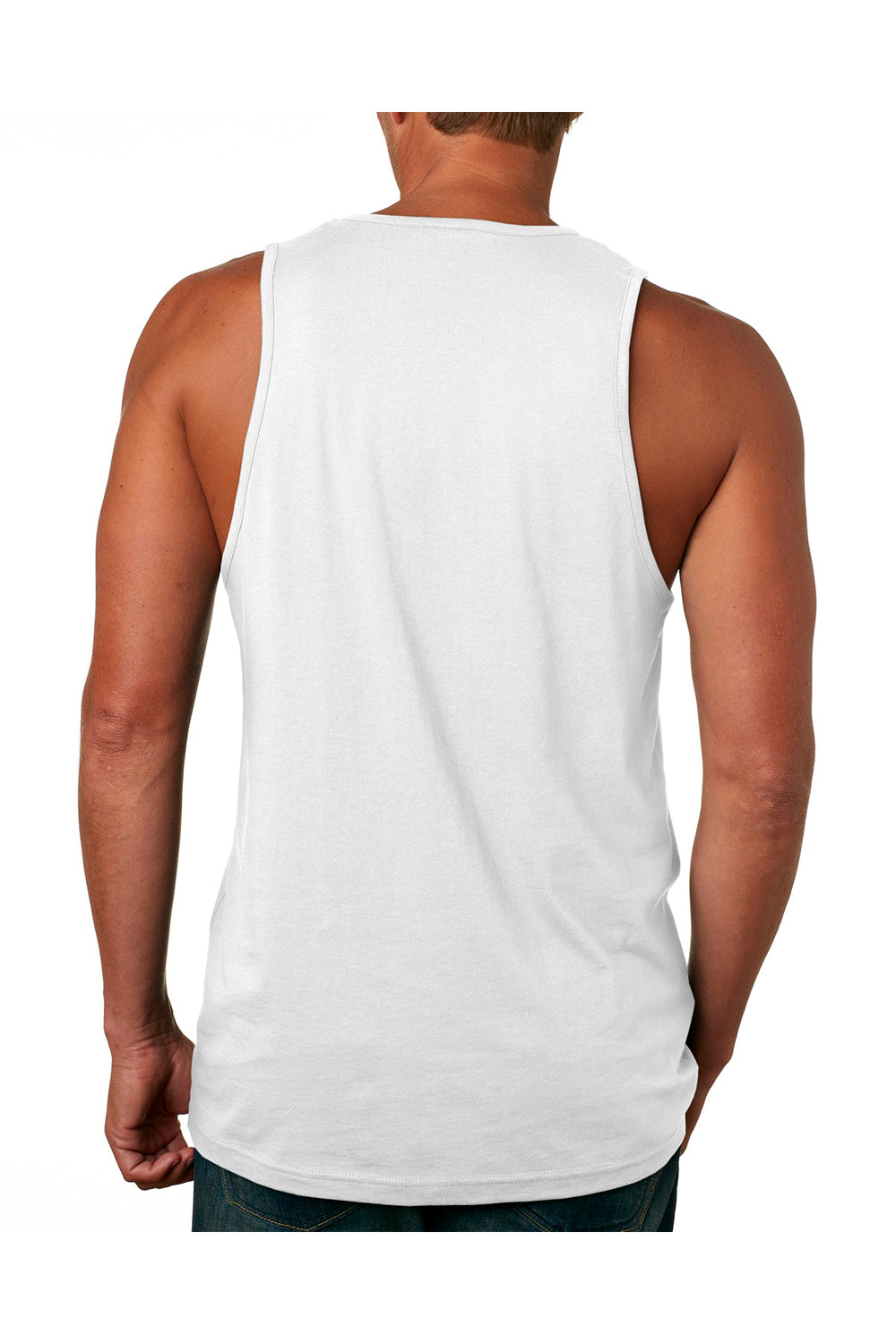 Next Level 3633 Mens Tank Top White Model Back