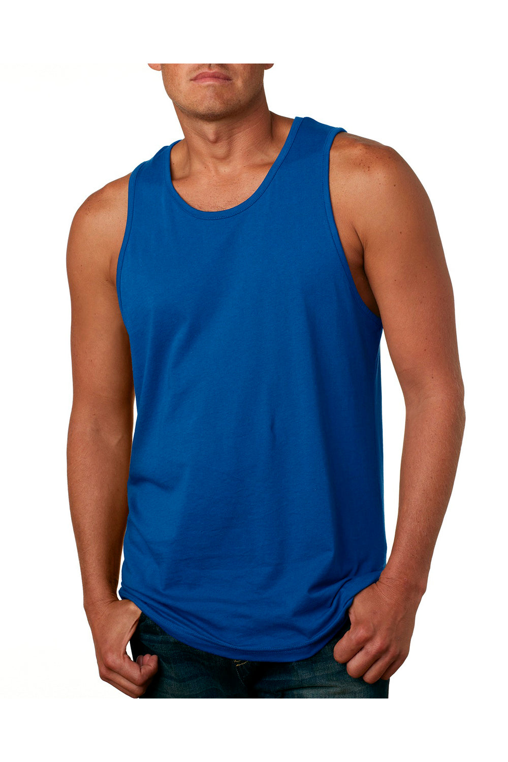 Next Level 3633 Mens Tank Top Royal Blue Model Front