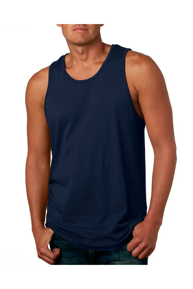 Next Level 3633 Mens Tank Top Midnight Navy Blue Model Front