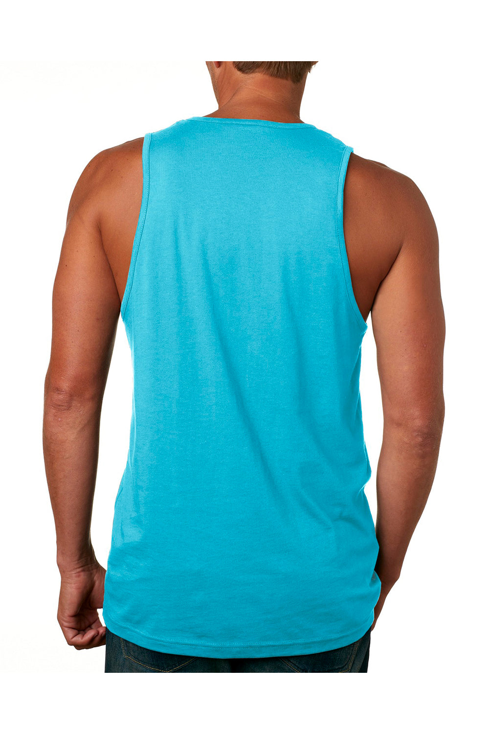 Next Level 3633 Mens Tank Top Tahiti Blue Model Back