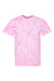 Dyenomite 200CY Mens Cyclone Pinwheel Tie Dyed Short Sleeve Crewneck T-Shirt Pink Flat Front