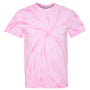 Dyenomite Mens Cyclone Pinwheel Tie Dyed Short Sleeve Crewneck T-Shirt - Pink - NEW