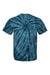 Dyenomite 200CY Mens Cyclone Pinwheel Tie Dyed Short Sleeve Crewneck T-Shirt Navy Blue Flat Back