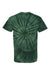 Dyenomite 200CY Mens Cyclone Pinwheel Tie Dyed Short Sleeve Crewneck T-Shirt Forest Green Flat Back