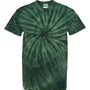 Dyenomite Mens Cyclone Pinwheel Tie Dyed Short Sleeve Crewneck T-Shirt - Forest Green - NEW