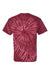 Dyenomite 200CY Mens Cyclone Pinwheel Tie Dyed Short Sleeve Crewneck T-Shirt Maroon Flat Back