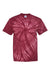 Dyenomite 200CY Mens Cyclone Pinwheel Tie Dyed Short Sleeve Crewneck T-Shirt Maroon Flat Front