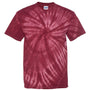 Dyenomite Mens Cyclone Pinwheel Tie Dyed Short Sleeve Crewneck T-Shirt - Maroon - NEW