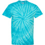 Dyenomite Mens Cyclone Pinwheel Tie Dyed Short Sleeve Crewneck T-Shirt - Turquoise - NEW