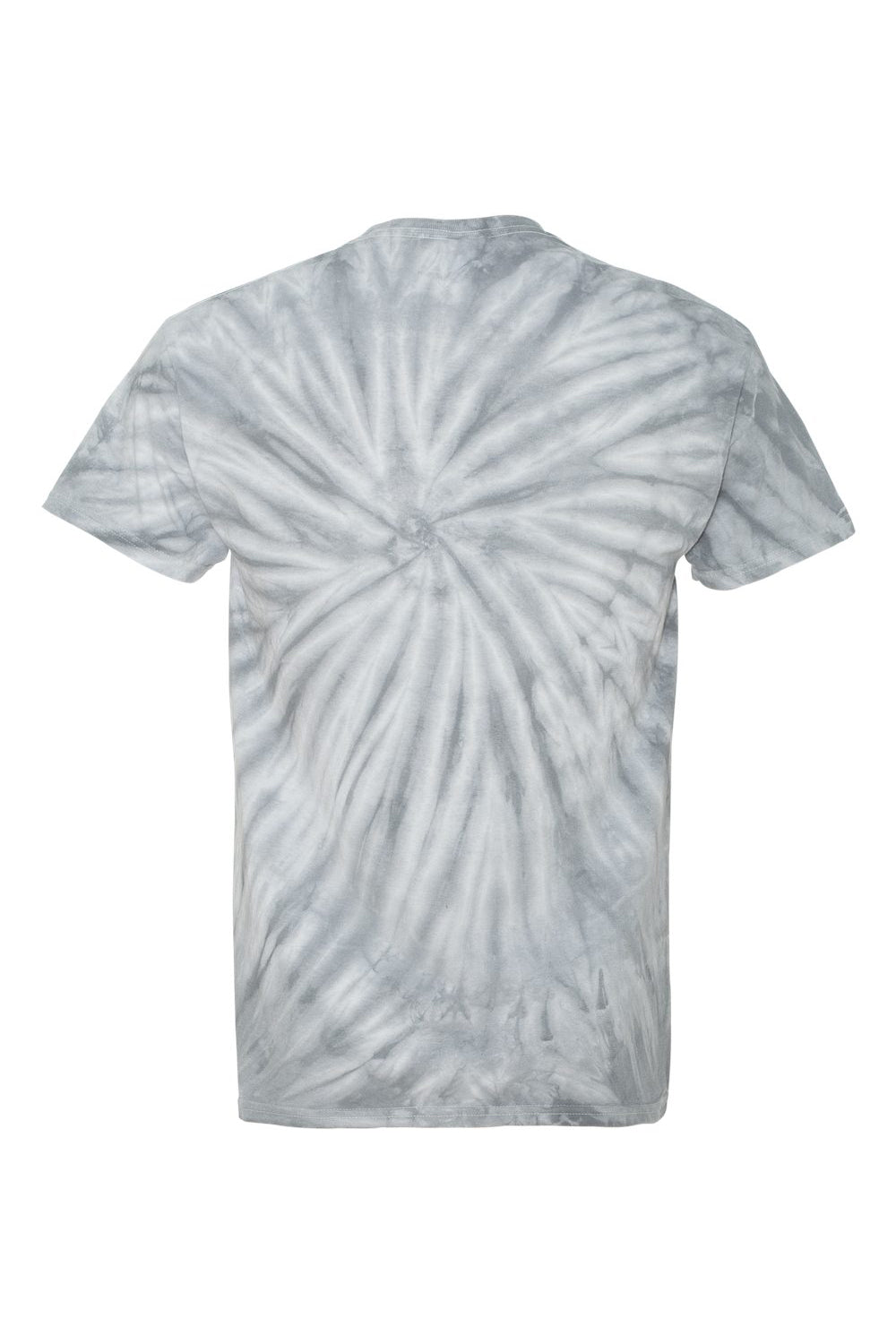 Dyenomite 200CY Mens Cyclone Pinwheel Tie Dyed Short Sleeve Crewneck T-Shirt Silver Grey Flat Back