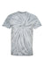 Dyenomite 200CY Mens Cyclone Pinwheel Tie Dyed Short Sleeve Crewneck T-Shirt Silver Grey Flat Front