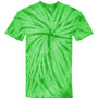 Dyenomite Mens Cyclone Pinwheel Tie Dyed Short Sleeve Crewneck T-Shirt - Lime Green - NEW