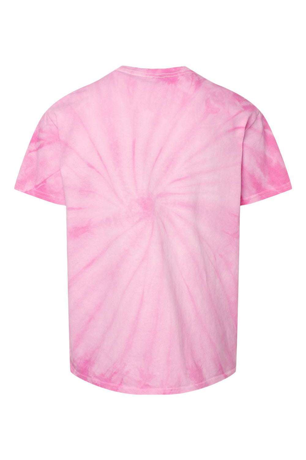 Dyenomite 20BCY Youth Cyclone Pinwheel Tie Dyed Short Sleeve Crewneck T-Shirt Pink Flat Back