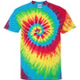 Dyenomite Mens Tide Tie Dyed Short Sleeve Crewneck T-Shirt - Rainbow Tide