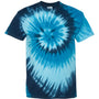 Dyenomite Mens Tide Tie Dyed Short Sleeve Crewneck T-Shirt - Blue Tide