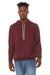 Bella + Canvas BC3719/3719 Mens Sponge Fleece Hooded Sweatshirt Hoodie Maroon Model Front