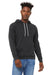 Bella + Canvas BC3719/3719 Mens Sponge Fleece Hooded Sweatshirt Hoodie DTG Dark Grey Model Front