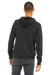 Bella + Canvas BC3719/3719 Mens Sponge Fleece Hooded Sweatshirt Hoodie Dark Grey Model Back