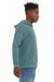 Bella + Canvas BC3719/3719 Mens Sponge Fleece Hooded Sweatshirt Hoodie Heather Deep Teal Blue Model Side