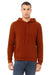 Bella + Canvas BC3729/3729 Mens Sponge Fleece Hooded Sweatshirt Hoodie Brick Red Model Front