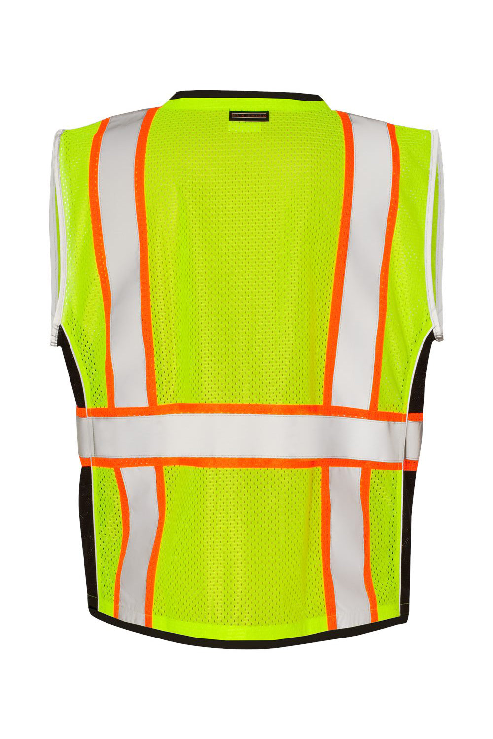 Kishigo 1513-1514 Mens Premium Black Series Heavy Duty Vest Lime Green Flat Back